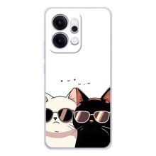 Чехол с рисунком кот на OPPO Reno14 (Коты в очках)