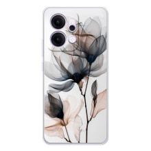 Чохол з квітковим принтом на Рено 14 (Квіти на білому)