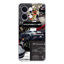 Чехол с авто Порше для OPPO Reno14 – Коллаж Порше