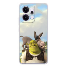 Чехол с мультфильмом Шрек на OPPO Reno14 – Шрек и осел