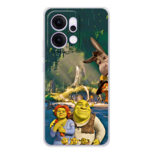 Печатный чехол с принтом Шрек для OPPO Reno14 – Шрек и Фиона