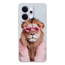 Чехол с принтом стильные животные для Рено 14 – Лев в очках
