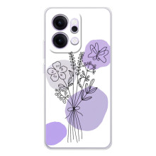 Силиконовый чехол с принтом в цветах на OPPO Reno14