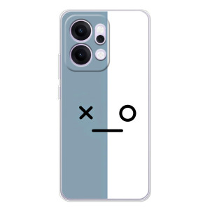 Силиконовые Чехлы (смешные стикеры) для OPPO Reno14 – Серо-белый