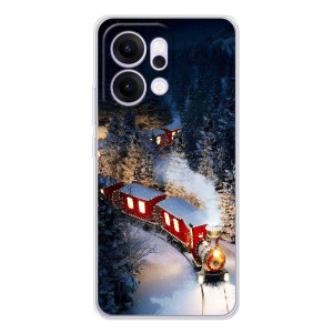 Силиконовый бампер на рождество для OPPO Reno14 (Поезд)