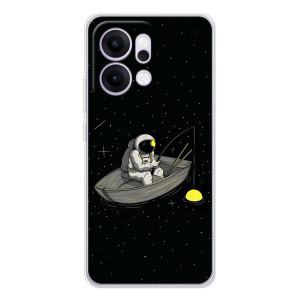 Силіконовый Чохол з принтом "Космонавти" на OPPO Reno14 – Космонавт на рибалці