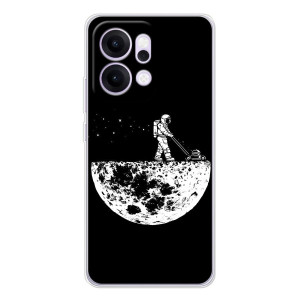 Силіконовый Чохол з принтом "Космонавти" на OPPO Reno14 – Космонавт