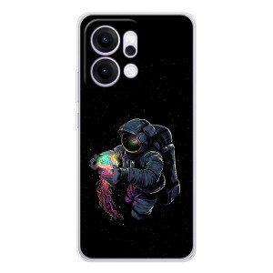 Силіконовый Чохол з принтом "Космонавти" на OPPO Reno14 – В руках земля