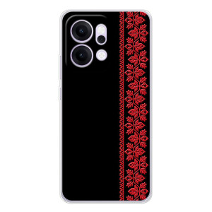 Силиконовый Чехол на OPPO Reno14 (Красная Вышиванка)