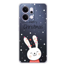 Зимние Чехлы для Рено 14 - прозрачный фон – Рождественский заяц