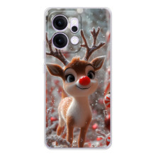 Яркий чехол для OPPO Reno14 с Зимними Оленятами