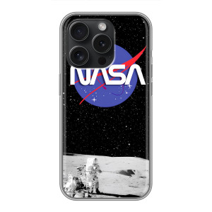 Силиконовый бампер с принтом "Наса" на OPPO Reno15 Pro – Nasa на луне