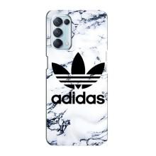 Чехлы Адидас для Oppo Reno5 4G (AlphaPrint) – Адидас на мраморе