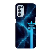Чехлы Адидас для Oppo Reno5 4G (AlphaPrint) (Синий Адидас)
