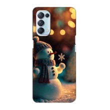 Чехлы на Новый Год Oppo Reno5 4G – Снеговик праздничный