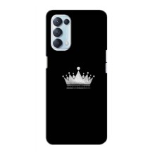 Чехол (Корона на чёрном фоне) для Оппо Рено 5 4G – Белая корона
