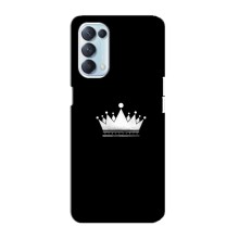 Чохол (Корона на чорному фоні) для Оппо Рено 5 4G (Біла корона)