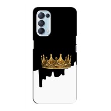 Чехол (Корона на чёрном фоне) для Оппо Рено 5 4G – Золотая корона