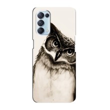 Чехол с птицами на Oppo Reno5 4G (VPrint) (Сова)
