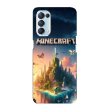 Чохол з картинками Майнкрафт для Оппо Рено 5 4G (Лого Майнкрафт)