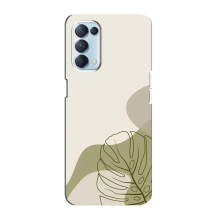 Силиконовый чехол с принтом в цветах на Oppo Reno5 4G – Монстера зелёная