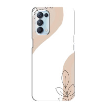 Силиконовый чехол с принтом в цветах на Oppo Reno5 4G – Нюдовый дизайн