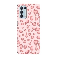 Чехол с розовым рисунком для Oppo Reno5 4G (Розовый леопард)
