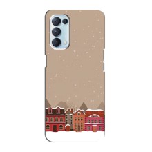 Новогодние, Праздничные Чехлы для Oppo Reno5 4G - 2024 год (Зимний город)