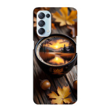 Чохол з унікальним дизайном 'Осінь з кавою' для Oppo Reno5 4G – Темна кава