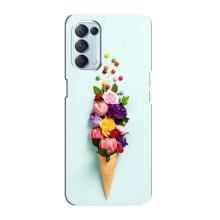 Чохли з тематикою "КВІТИ" на Oppo Reno5 4G (Квітка-морозиво)