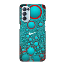 Силиконовый Чехол на Oppo Reno5 4G с картинкой Nike – Найк зеленый