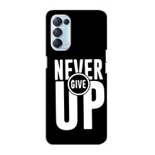 Силиконовый Чехол на Oppo Reno5 4G с картинкой Nike (Never Give UP)