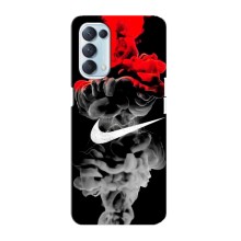 Силиконовый Чехол на Oppo Reno5 4G с картинкой Nike (Nike дым)