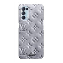 Текстурный Чехол Louis Vuitton для Оппо Рено 5 4G (Белый ЛВ)