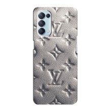 Текстурный Чехол Louis Vuitton для Оппо Рено 5 4G (Бежевый ЛВ)