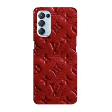 Текстурный Чехол Louis Vuitton для Оппо Рено 5 4G (Красный ЛВ)