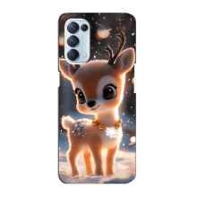 Яркий чехол для Oppo Reno5 4G с Зимними Оленятами – Оленёнок
