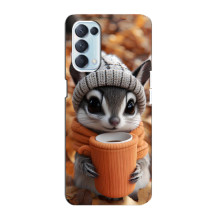 Друкований чохол 'Звірята з кавою' для Oppo Reno5 4G