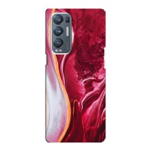 Чохол для ОPPO Reno5 Pro Plus (5G) - з принтом (Дизайнерські) (AlphaPrint) (Мрамор червоний)