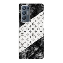 Чехол Стиль Louis Vuitton на Oppo Reno5 Pro Plus 5G (LV на белом)