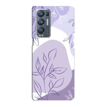 Силиконовый чехол с принтом в цветах на Oppo Reno5 Pro Plus 5G – Фиолетовый дизайн