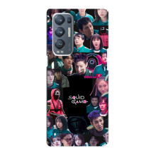 Чехол Гра в кальмара для Oppo Reno5 Pro Plus 5G – Коллаж игры кальмара