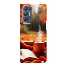 Чехол с уникальным дизайном «Осень с кофе» для Oppo Reno5 Pro Plus 5G – Кофе и дождь