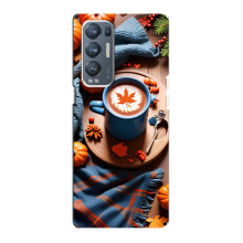 Чехол с уникальным дизайном «Осень с кофе» для Oppo Reno5 Pro Plus 5G – Кофе и тыквы