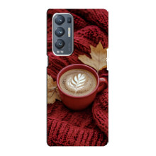 Чехол с уникальным дизайном «Осень с кофе» для Oppo Reno5 Pro Plus 5G – Кофе на пледе