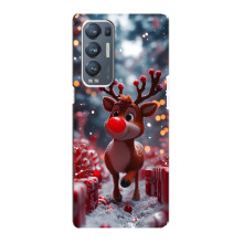 Яркий чехол для Oppo Reno5 Pro Plus 5G с Зимними Оленятами – Олень среди подарков
