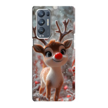 Яркий чехол для Oppo Reno5 Pro Plus 5G с Зимними Оленятами
