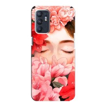 Чехлы (ART) Цветы на Oppo Reno6 4G (VPrint) (Глаза в цветах)