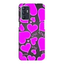 Чехлы для любимой на Оппо Рено 6 (4G) (VPrint) (Pink hearts)