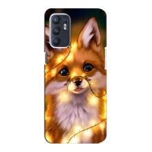 Чехлы с картинкой Лисички для Oppo Reno6 4G (VPrint) (Лисичка в гирляндах)